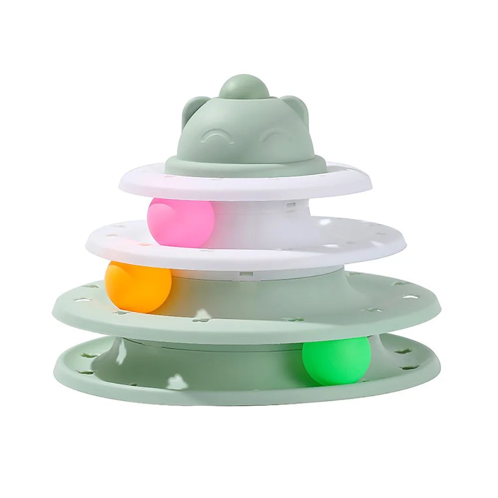 4Level Interactive Cat Toy Tower With Roller Ball Tracks 2