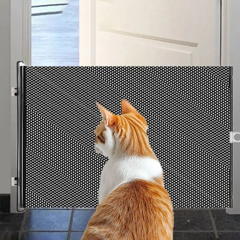 Retractable Mesh Pet Gate For Doorways And Stairs 0