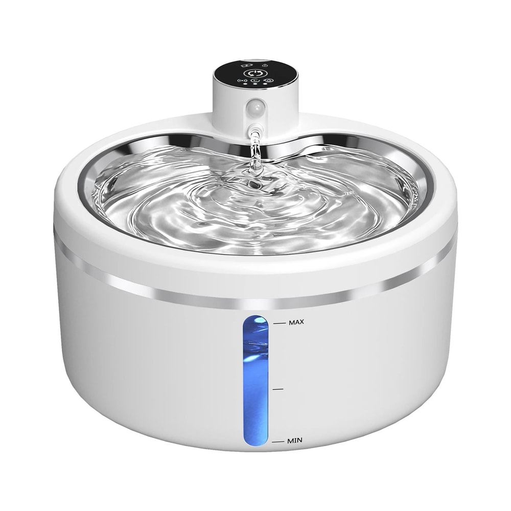 SmartFlow Rechargeable Cat Water Fountain With Stainless Steel Tray 6
