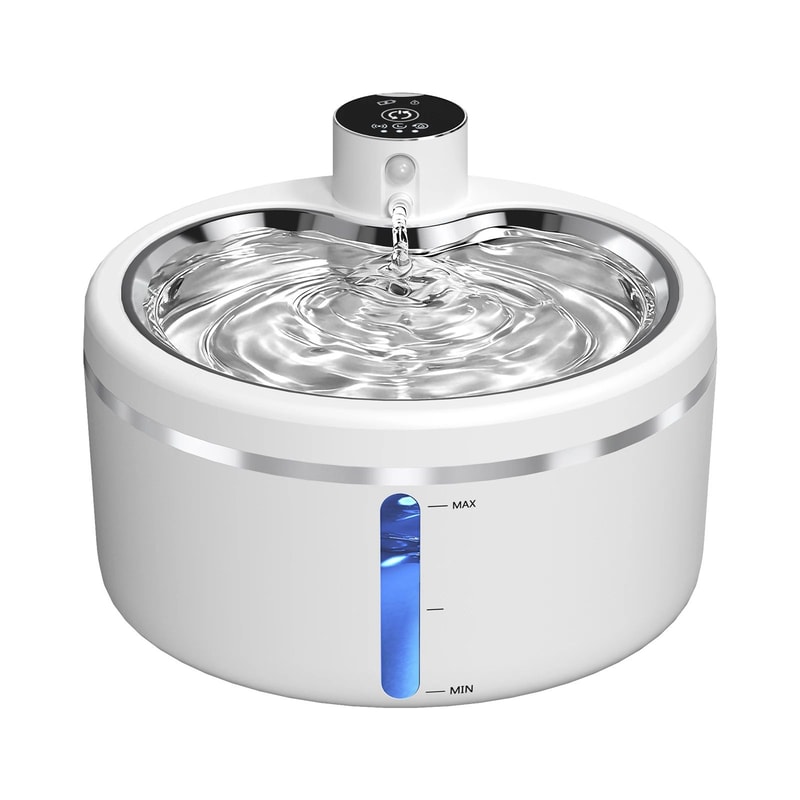 SmartFlow Rechargeable Cat Water Fountain With Stainless Steel Tray 6