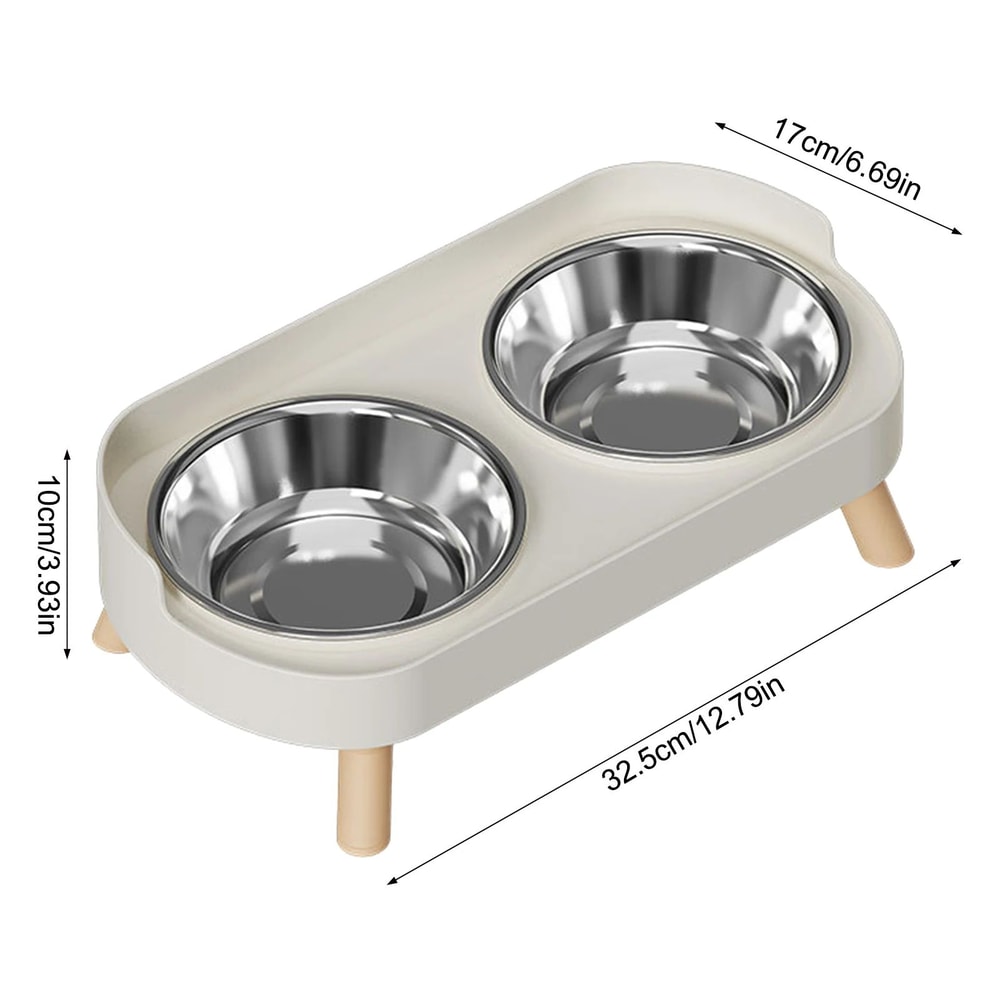 Elevated Stainless Steel Dual Bowl Pet Feeder 5
