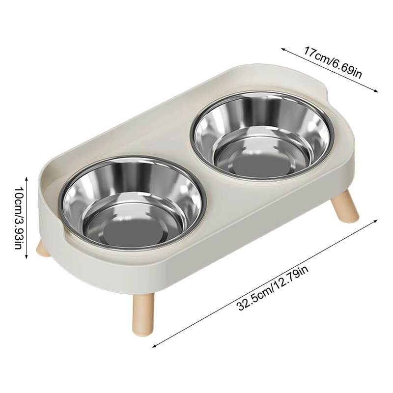 Elevated Stainless Steel Dual Bowl Pet Feeder 5