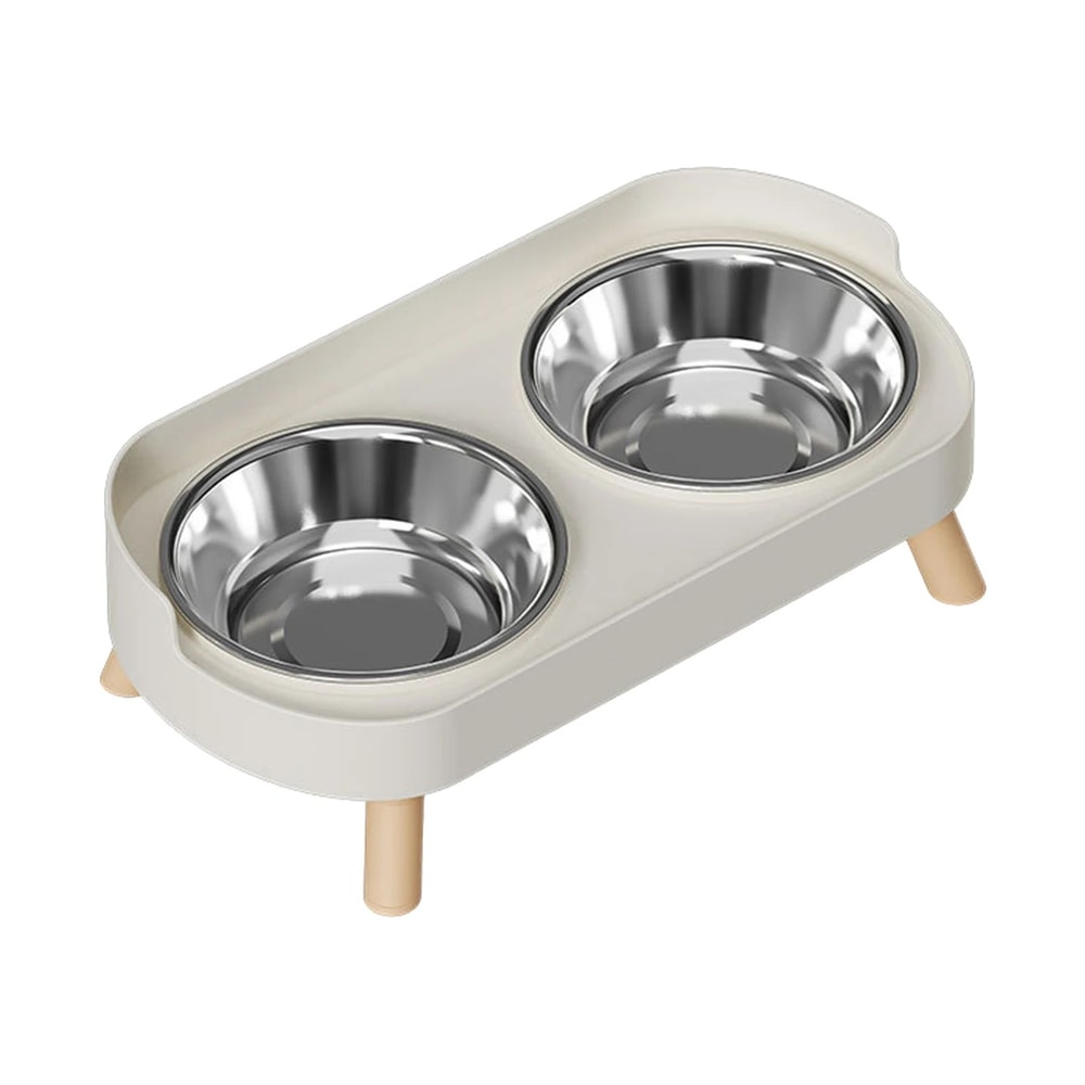 Elevated Stainless Steel Dual Bowl Pet Feeder 7
