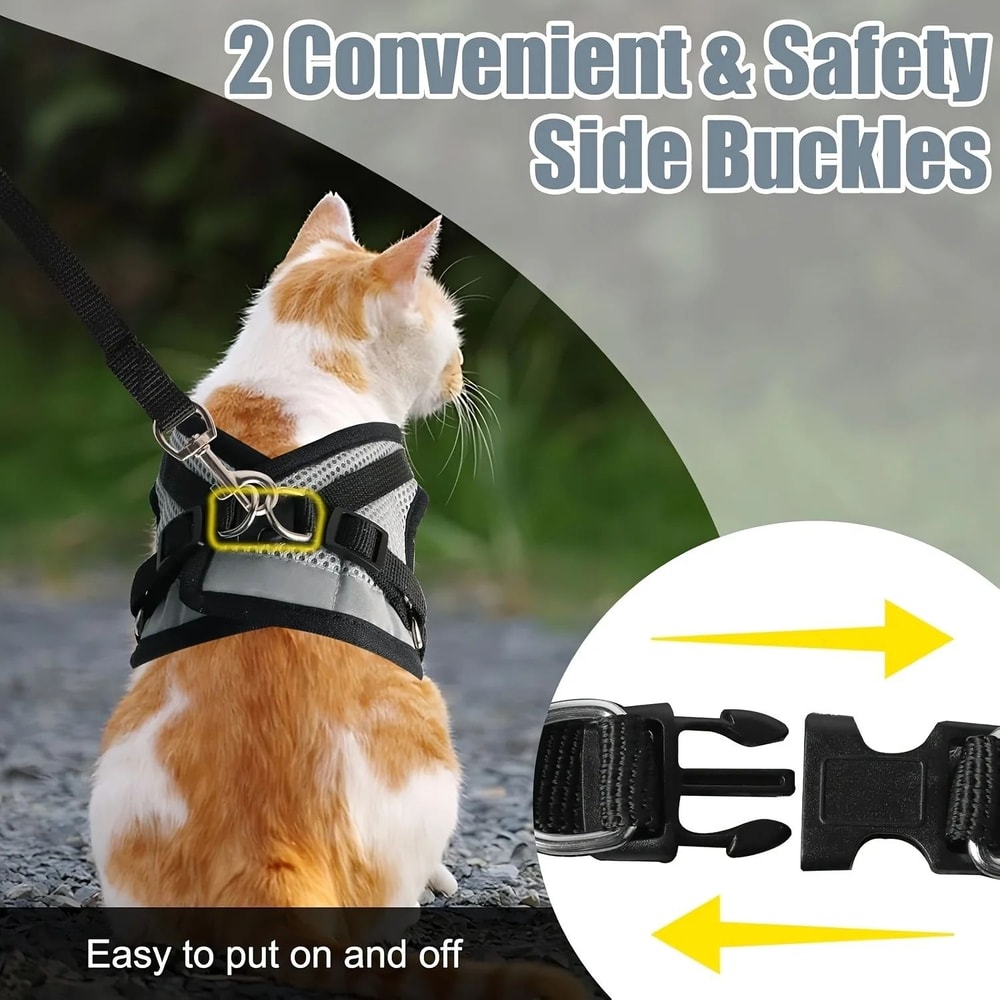 Adjustable Cat Harness And Leash Set For Kittens 1