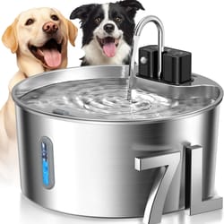 pureflow 7l wireless rechargeable cat water fountain with stainless steel basin