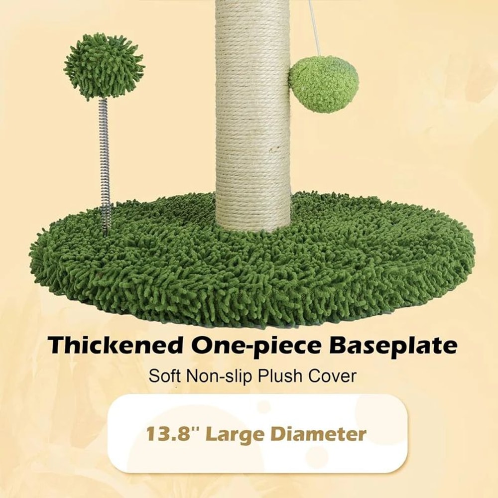 65cm Cat Scratching Post With Sisal Rope Interactive Toy Balls For Indoor Cats 3
