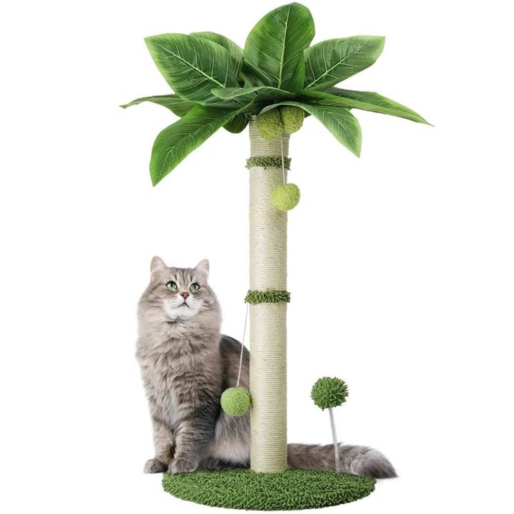 65cm Cat Scratching Post With Sisal Rope Interactive Toy Balls For Indoor Cats 4