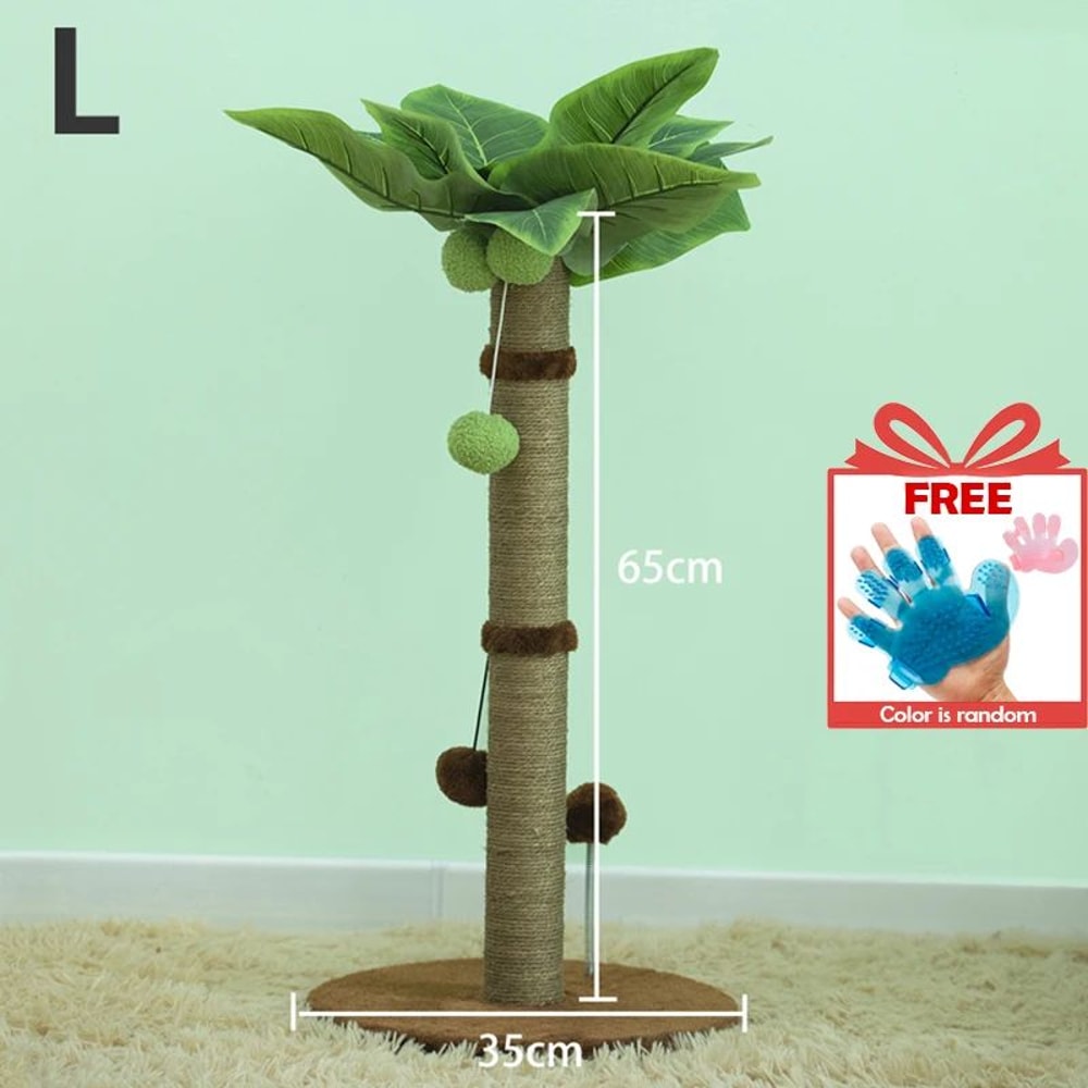 65cm Cat Scratching Post With Sisal Rope Interactive Toy Balls For Indoor Cats 7