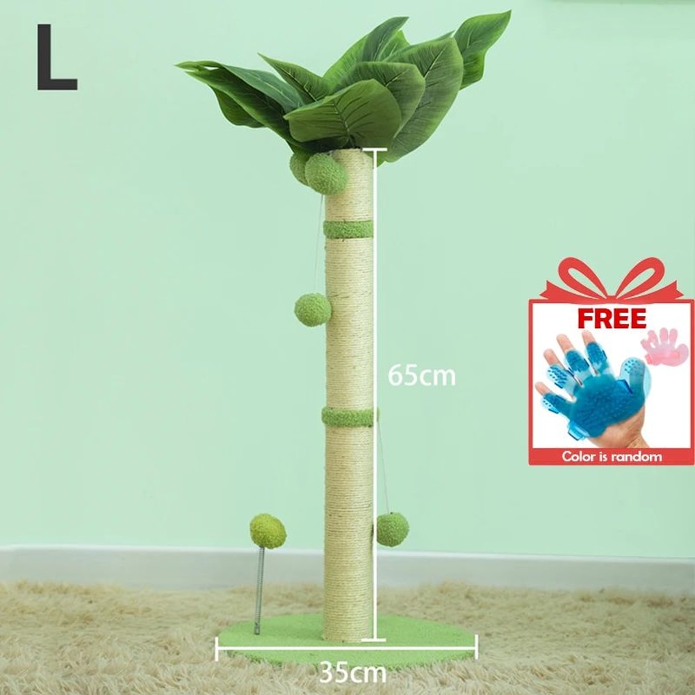 65cm Cat Scratching Post With Sisal Rope Interactive Toy Balls For Indoor Cats 9