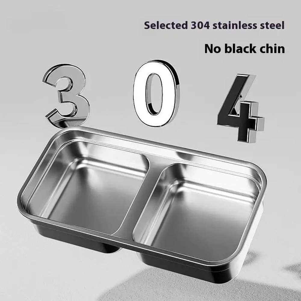 Stainless Steel Double Pet Bowl AntiTip Food And Water Feeder 1