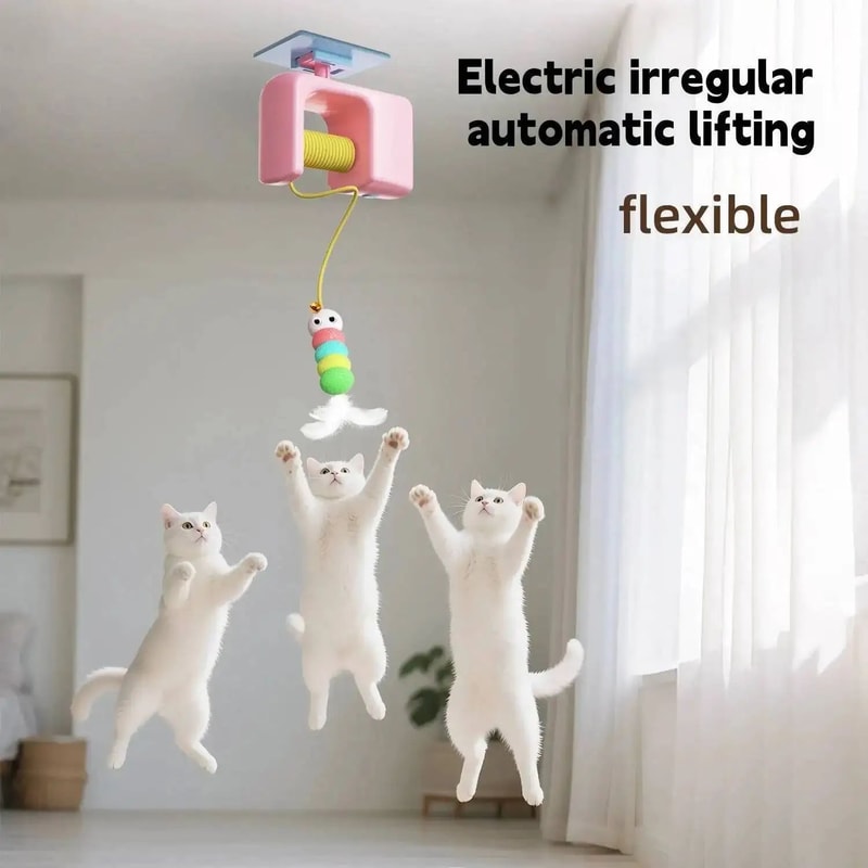 Smart Swing Electric Cat Toy With Door Hanging Feather Teaser 0