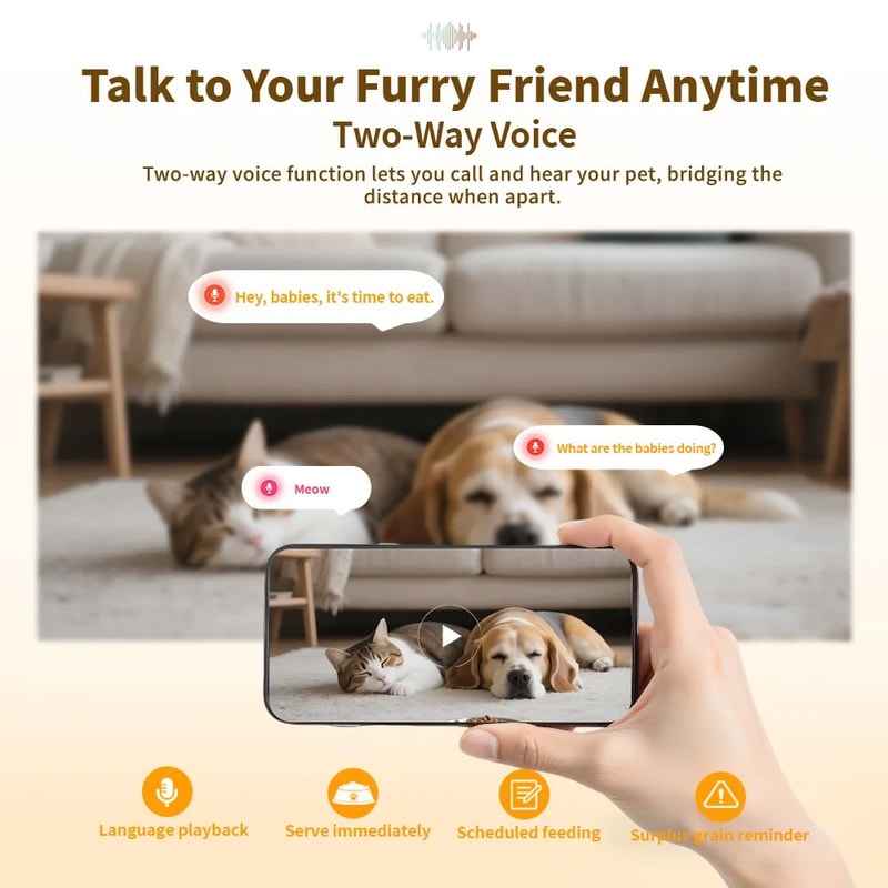 SmartSight Elevated Automatic Pet Feeder With 1080P Camera WiFi App Control 4