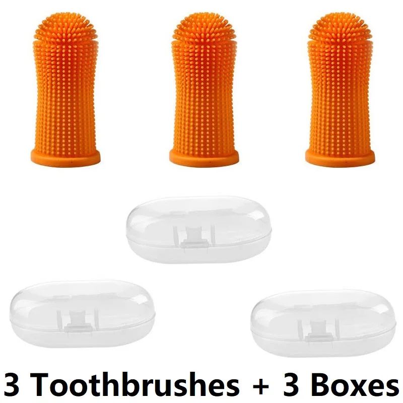 PawFresh Finger Dog Toothbrush Set For Easy Pet Dental Care 3PCS Soft Silicone Finger Brushes 8
