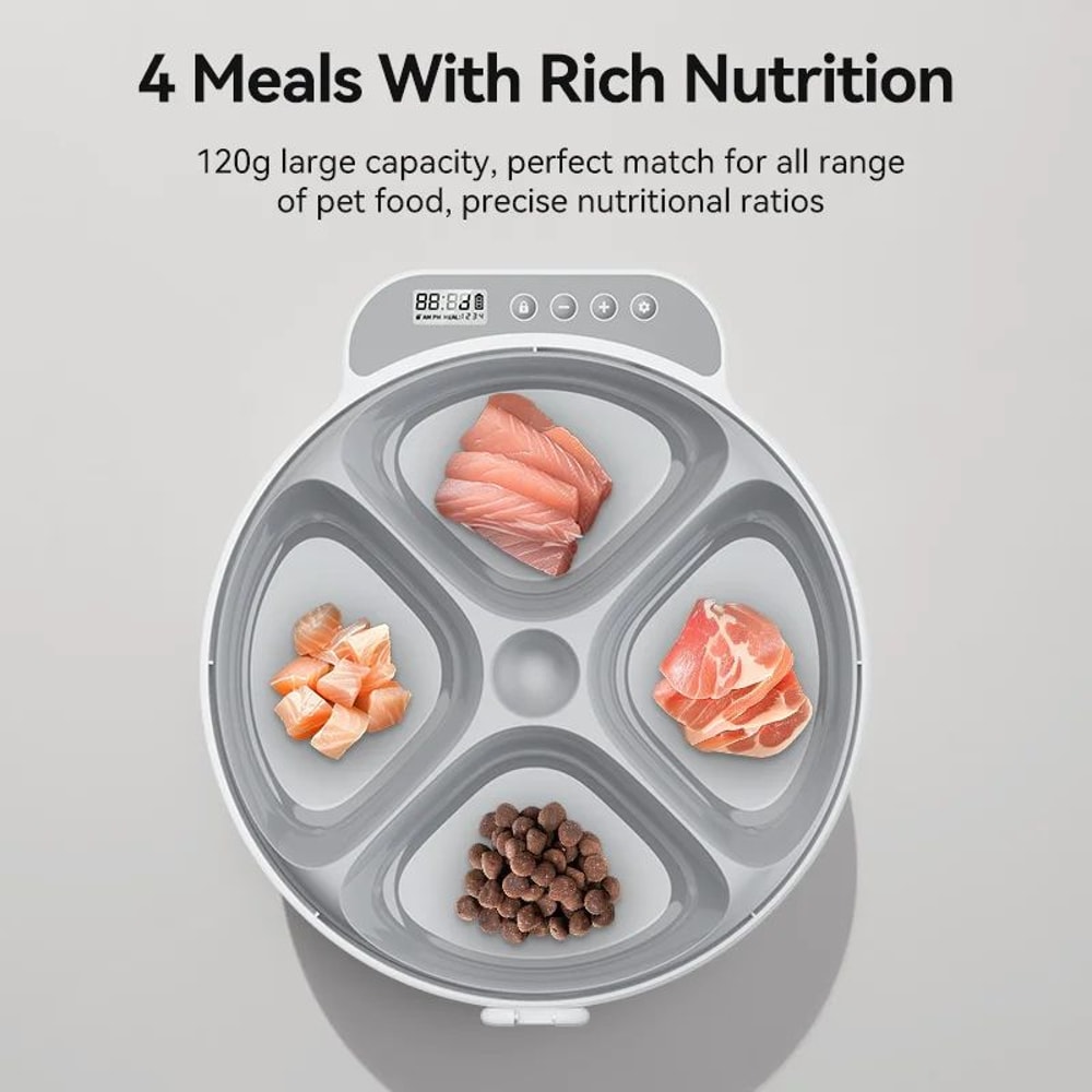 ROJECO 4Meal Automatic Cat Feeder For Wet And Dry Food 2