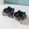 Elevated Ceramic Double Pet Feeder Set For Cats Small Dogs 3