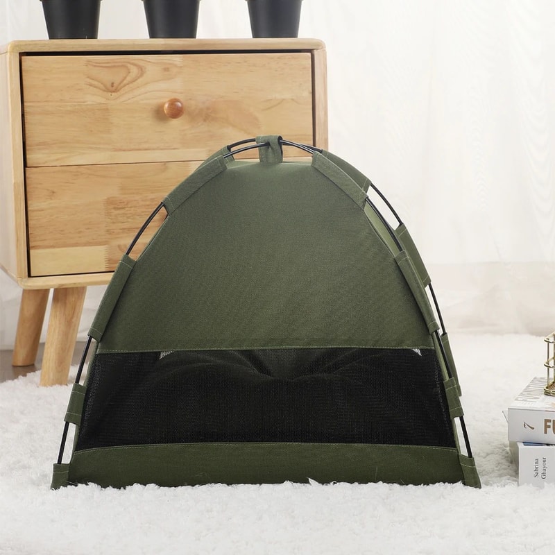 Cozy Clamshell Cat Tent Bed With Soft Cushion 2