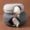 Cozy Donut Cat Tunnel Bed With Natural Felt Cave 2