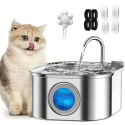 pureflow 3.2l cat water fountain stainless steel automatic pet water dispenser