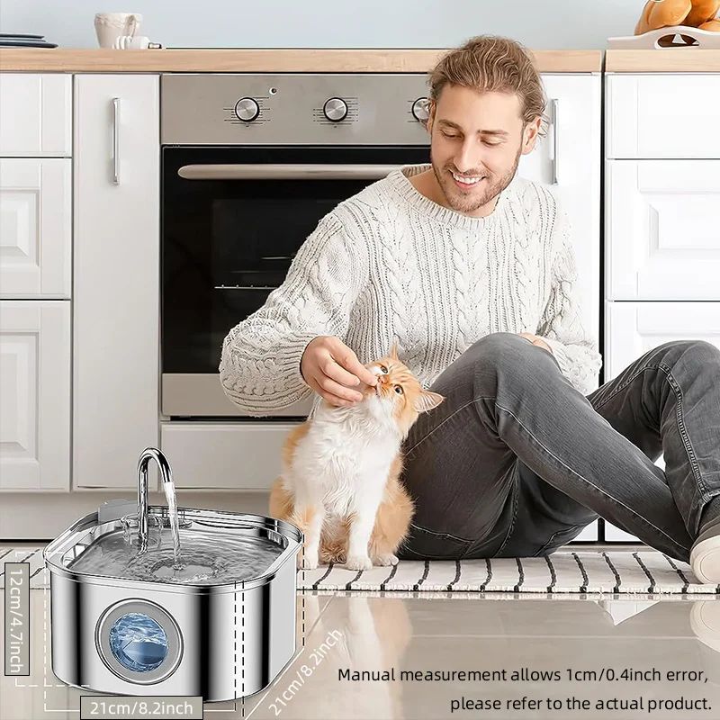 PureFlow 32L Cat Water Fountain Stainless Steel Automatic Pet Water Dispenser 1