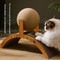 2in1 Cat Scratcher Wooden Sisal Ball Toy For Indoor Cats Kittens 0
