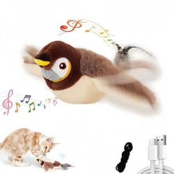 interactive cat toy flapping sparrow – usb rechargeable chirping bird for active indoor cats