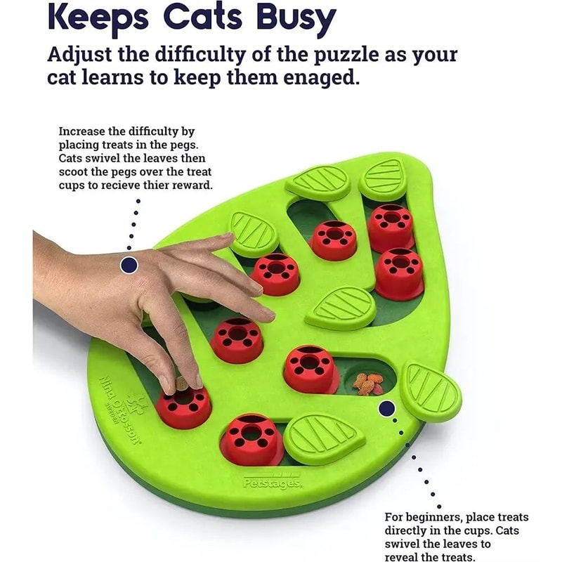 Adjustable Cat Puzzle Treat Toy For Interactive Slow Feeding 1