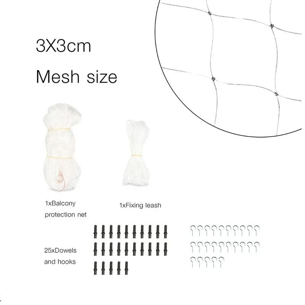 Cat Balcony Safety Net With Steel Wire Reinforced Pet Mesh 5