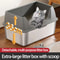 XL Stainless Steel Cat Litter Box With Lid And High Sides 0