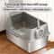 XL Stainless Steel Cat Litter Box With Lid And High Sides 1