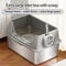 XL Stainless Steel Cat Litter Box With Lid And High Sides 1
