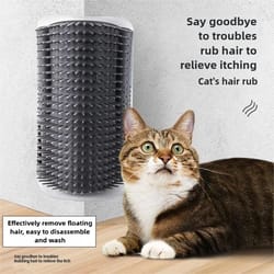 cat corner scratcher & self grooming catnip toy