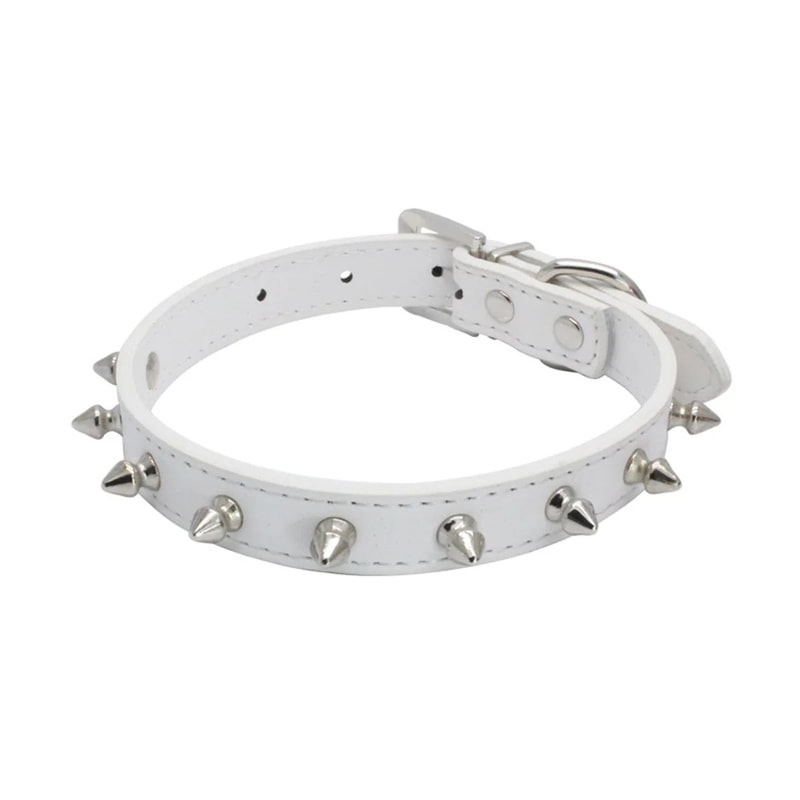 Spiked Leather Pet Collar For Dogs Cats Adjustable Studded Neck Strap For Small Medium Large Pet 3