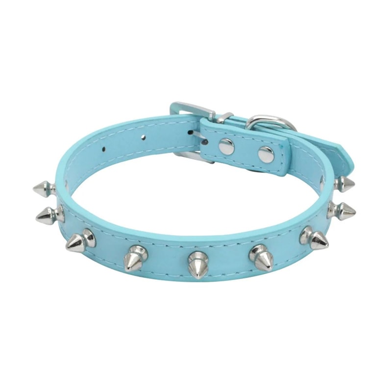 Spiked Leather Pet Collar For Dogs Cats Adjustable Studded Neck Strap For Small Medium Large Pet 6