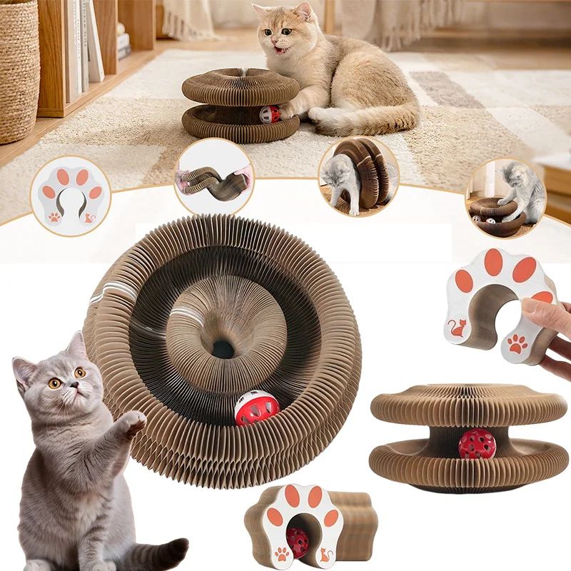 ShapeShifting Accordion Cat Scratching Board With Ball 2