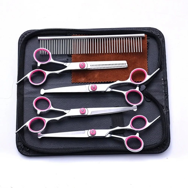 Professional 5in1 Pet Grooming Scissors Set For Dogs Cats 6