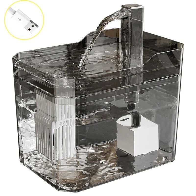 Transparent USB Cat Water Fountain With Auto Filter 6