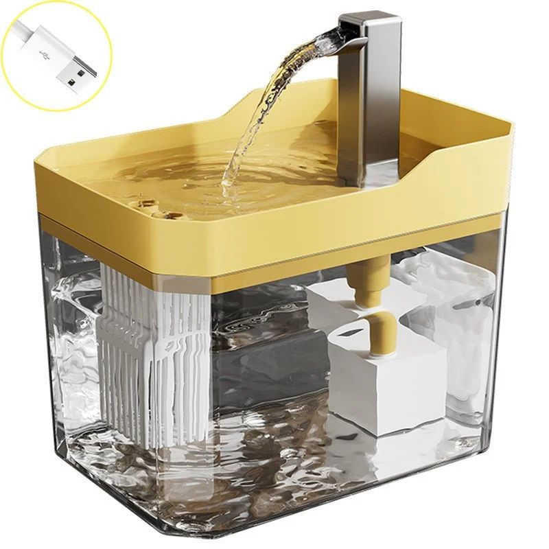 Transparent USB Cat Water Fountain With Auto Filter 8