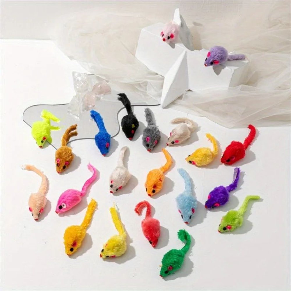 Plush Mice Cat Toys 25Pack For Interactive Hunting Play 1
