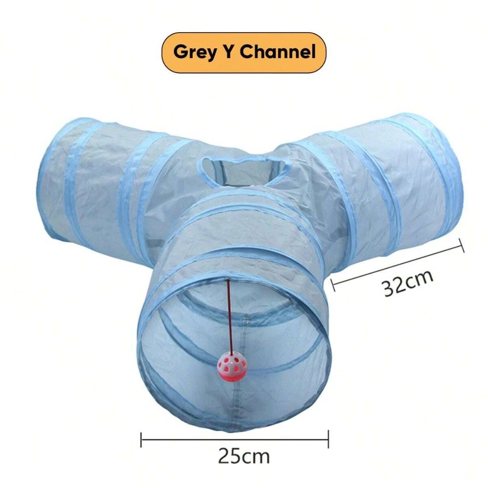 3Way Foldable Cat Tunnel Toy With Peek Hole 4