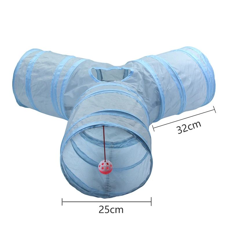 3Way Foldable Cat Tunnel Toy With Peek Hole 8