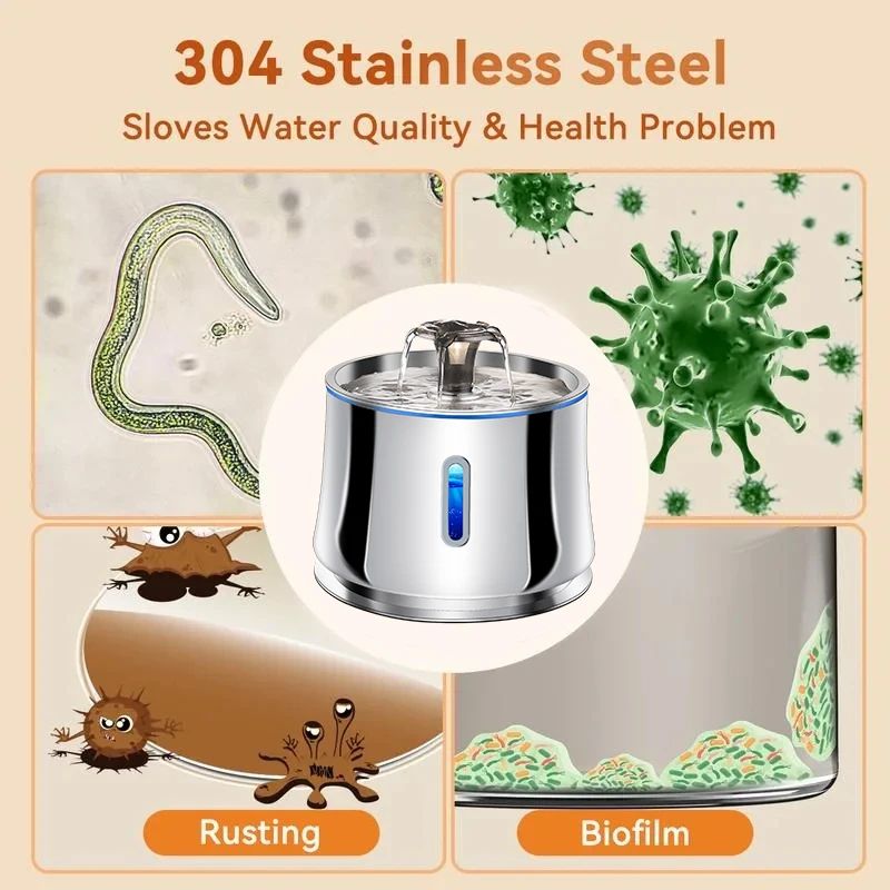 SmartFlow Cat Water Fountain With Motion Sensor Quiet Filtration 3