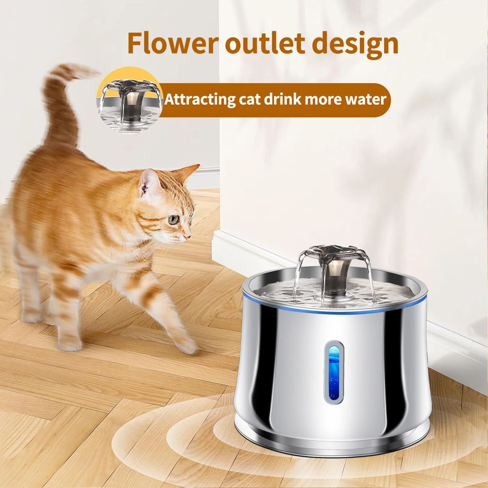 SmartFlow Cat Water Fountain With Motion Sensor Quiet Filtration 5