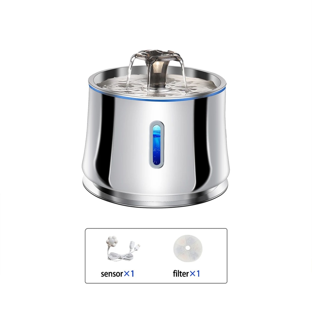 SmartFlow Cat Water Fountain With Motion Sensor Quiet Filtration 9