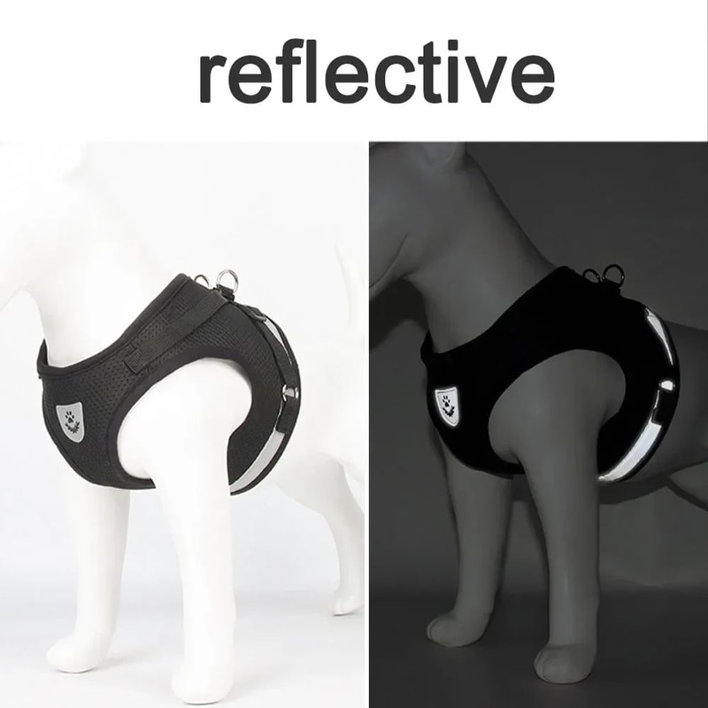 Reflective EscapeProof Cat Harness And Leash Set Adjustable Soft Mesh Cat Harness For Safe Outdoor 3