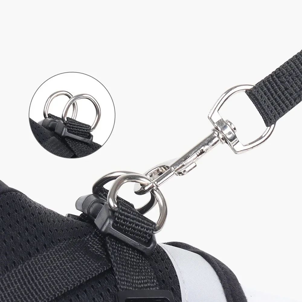 Reflective EscapeProof Cat Harness And Leash Set Adjustable Soft Mesh Cat Harness For Safe Outdoor 5