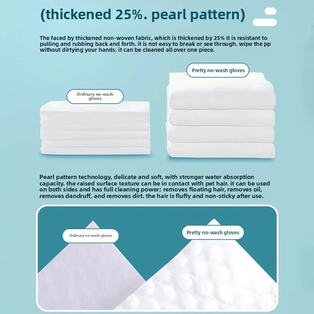 PetClear NoRinse Pet Cleaning Glove Wipes For Dogs Cats 2