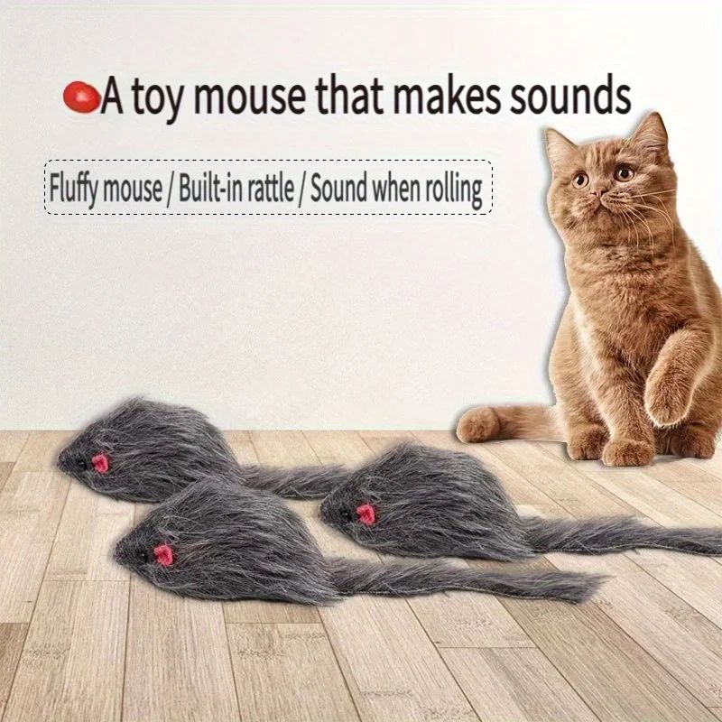 Realistic Plush Mouse Cat Mouse Toy Set For Interactive Kitten Play 1