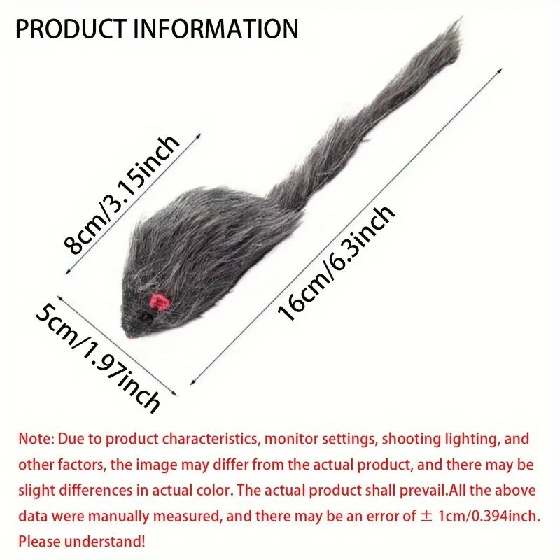 Realistic Plush Mouse Cat Mouse Toy Set For Interactive Kitten Play 4