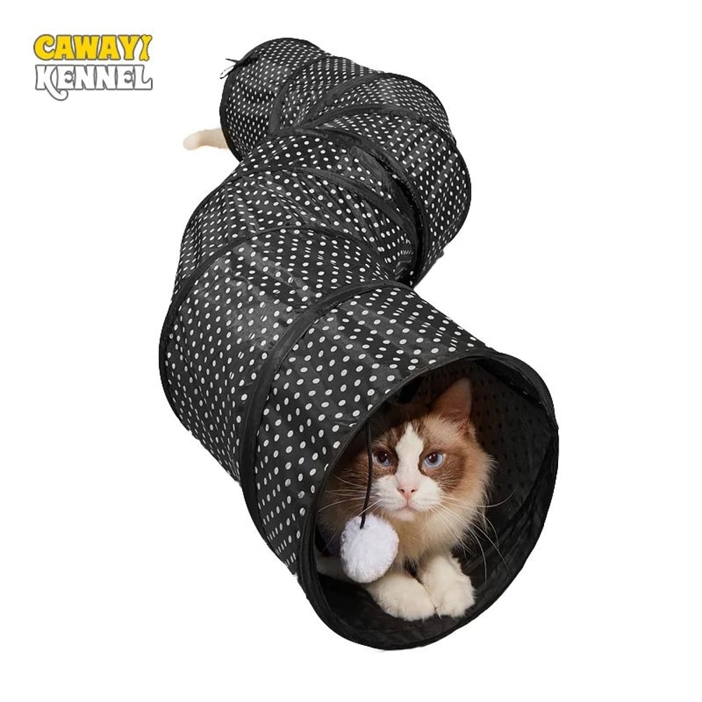 Collapsible SShape Cat Tunnel Toy For Indoor Play 0