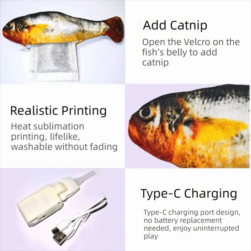 MotionActivated Flopping Fish Interactive Cat Toy 5